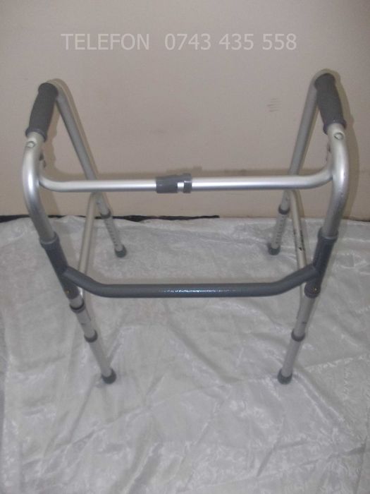 Cadru ajutor mers,pliabil,inaltime reglabila,din aluminiu,pt persoane cu handicap locomotor dizabilitati, tineri sau batrani seniori bunici în vârstă