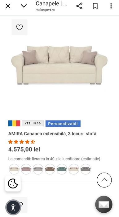 Vând canapea extensibilă nouă.