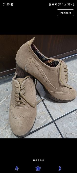 Pantofi cu toc din piele întoarsă Primadonna marime 38