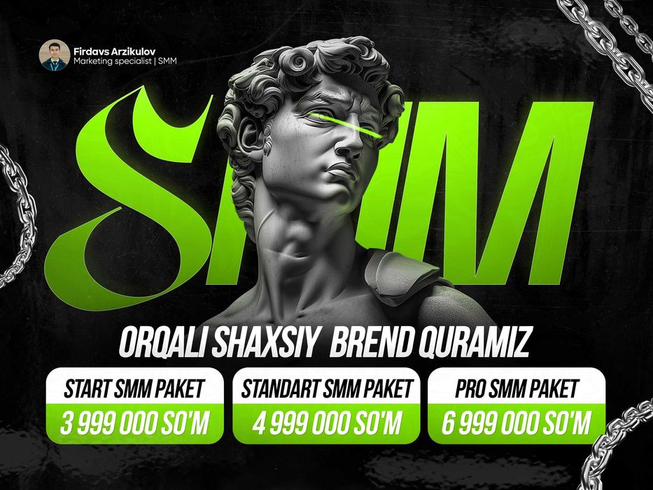 SMM Xizmatlari | 5 mutaxassis | SHAXSIY BREND