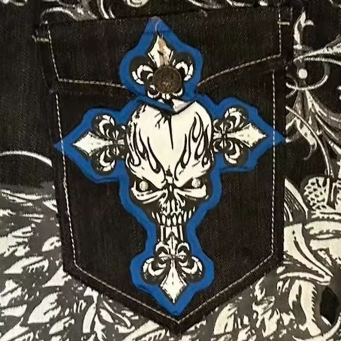 Y2K Street Gothic Джинси с Висока Талия – Ретро Хип-Хоп Стил