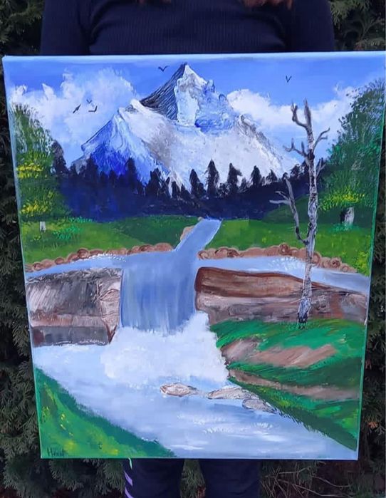 Ръчно рисувани картини с акрил по поръчка.