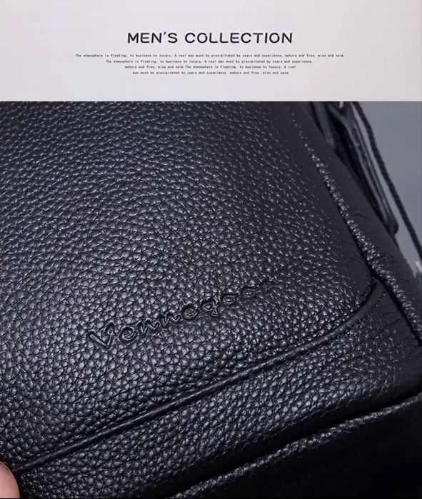 Мъжка изискана и луксозна кожена чанта /Черна естест•кожа -9% Промоция