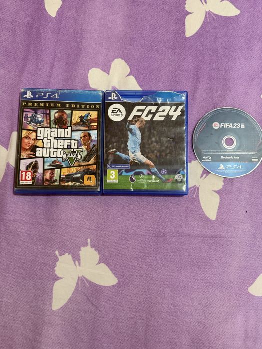 PS4 1TB+2 Manete+Gta V,FC24