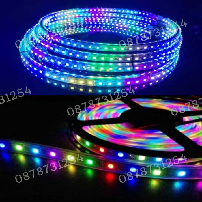 Силиконова Лента 20м. Многоцветна RGB за Коледна Украса Водоустойчива