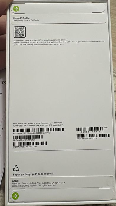 IPhone 18 pro max из США