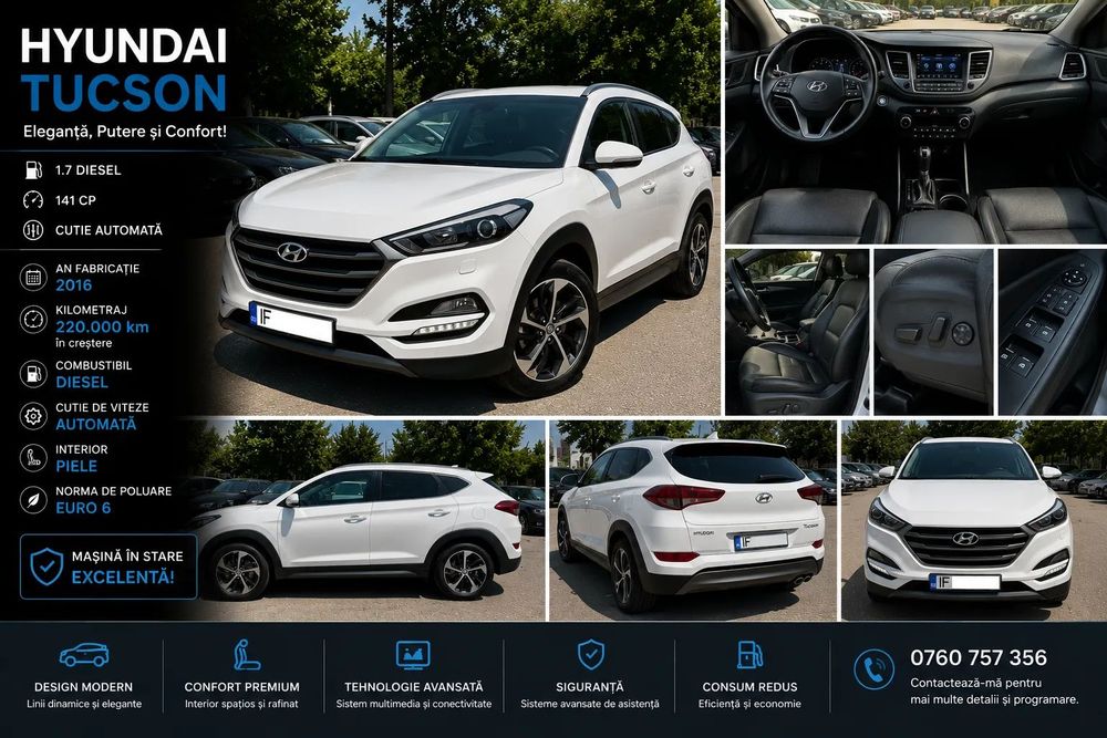 Hyundai Tucson Primul Proprietar, Fiabila, confort - Un Plin de combustibil BONUS!!