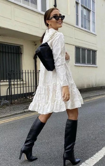 H&M жакардова ефектна  рокля