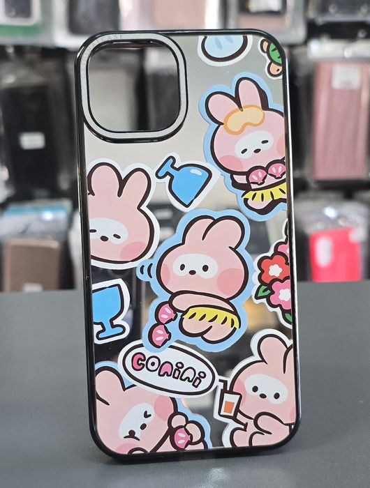 Кейс с картинка за iPhone 14 твърд гръб със силиконова рамка и щампа