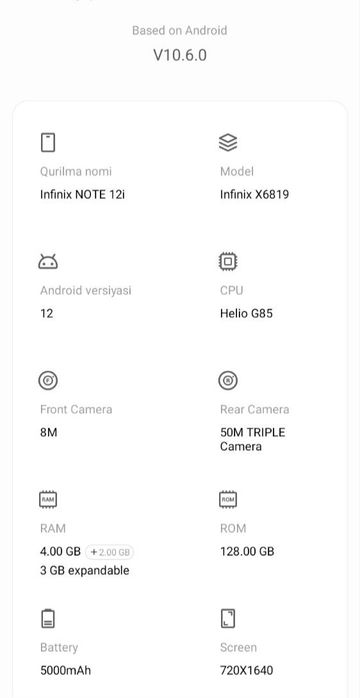 Infinix note 12i 600 000
