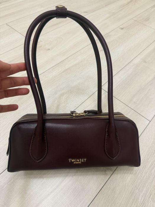 Twinset чанта цвят бургунди