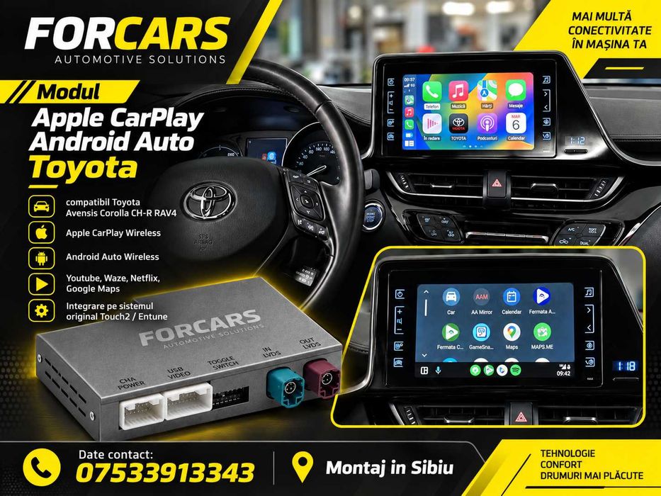 Modul Wireless Apple CarPlay Android Auto Toyota 2014–2019