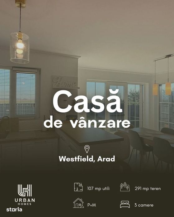 Casă nouă, eficiență termică clasa A, zonă rezidențială Westfield.