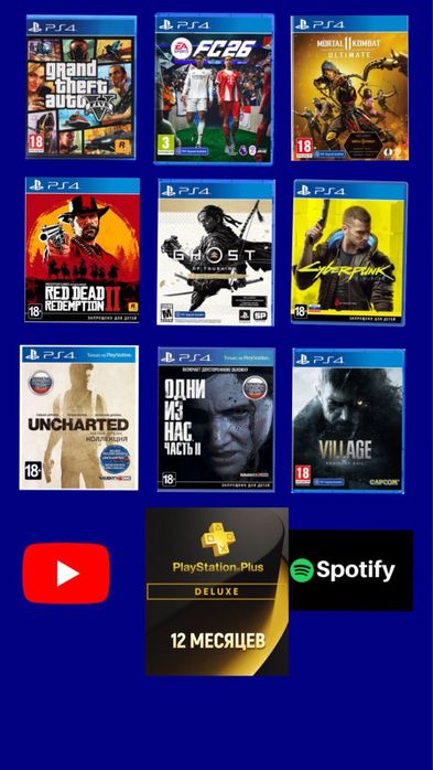 Ps4 fat 1tb 1жыл пс делюкс подпискасымен