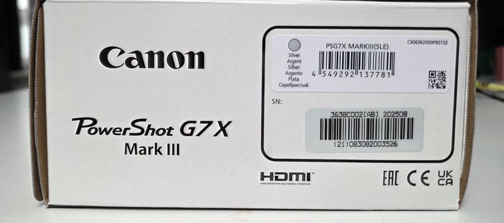 Canon PowerShot G7X Mark III SILVER - Чисто нов