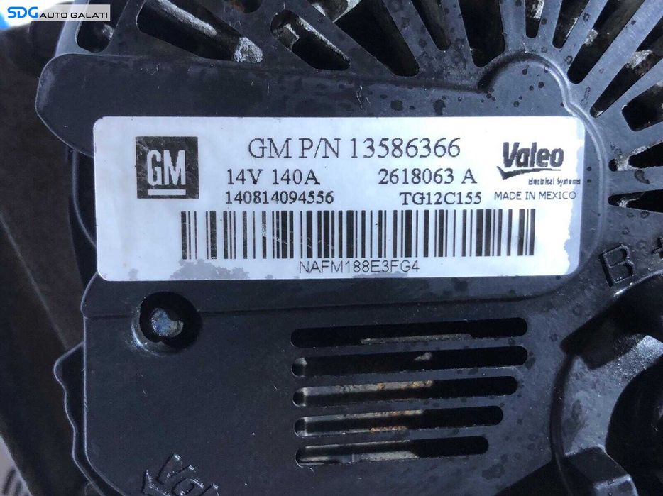 Alternator 140A 14V Opel Astra J 1.6 CDTi 2009 – 2015 Cod 13586366 [M9658]