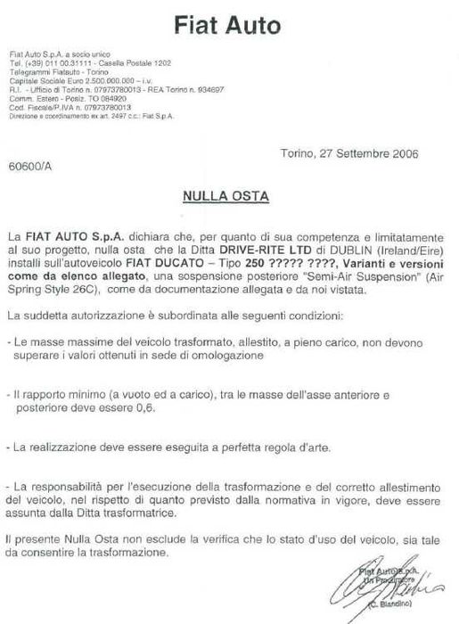 Perne aer suplimentare Fiat Ducato  2006 - prezent