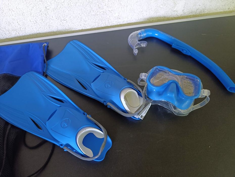 Set snorkel masca tub labe inotatoare Aqua Lung Badger DX pentru copii apa mare piscina