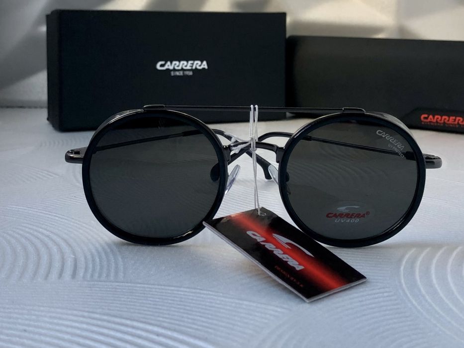 Мъжки слънчеви очила кръгли  2 цвята черни мат лак