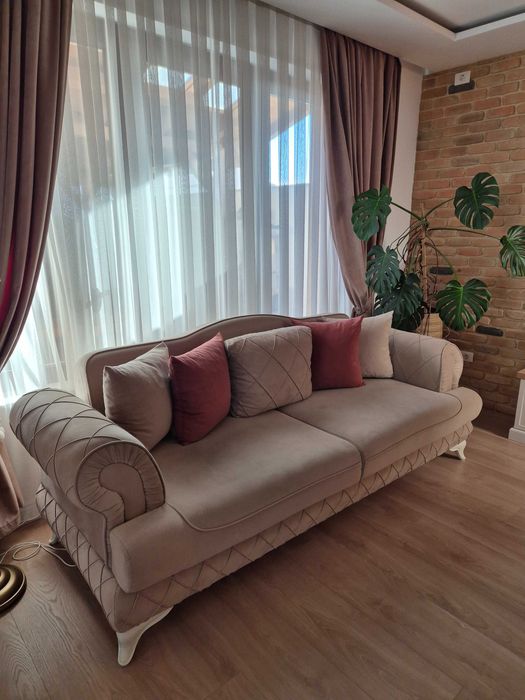 Canapea extensibilă 3 locuri cu 1 fotoliu