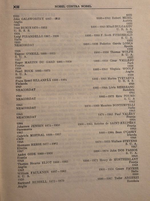 Inedit ! "Nobel contra Nobel" - Vol I si II de Laurențiu Ulici