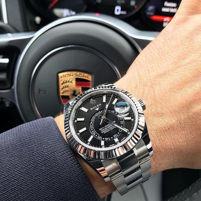 rolex sky - dweller black dial