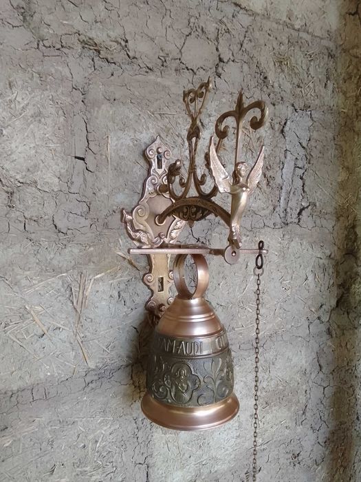 Clopot de perete/de poarta din bronz/H-aprox.42 cm