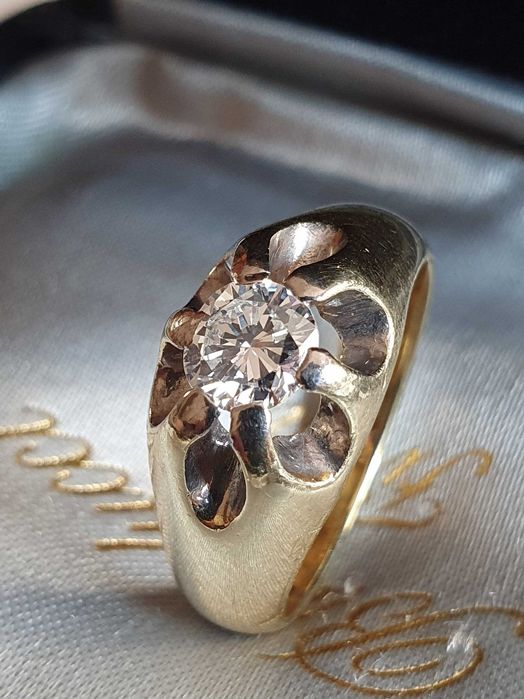 Colectie personala Gypsy aur masiv cu diamant natural FLAWLESS 0,85CT
