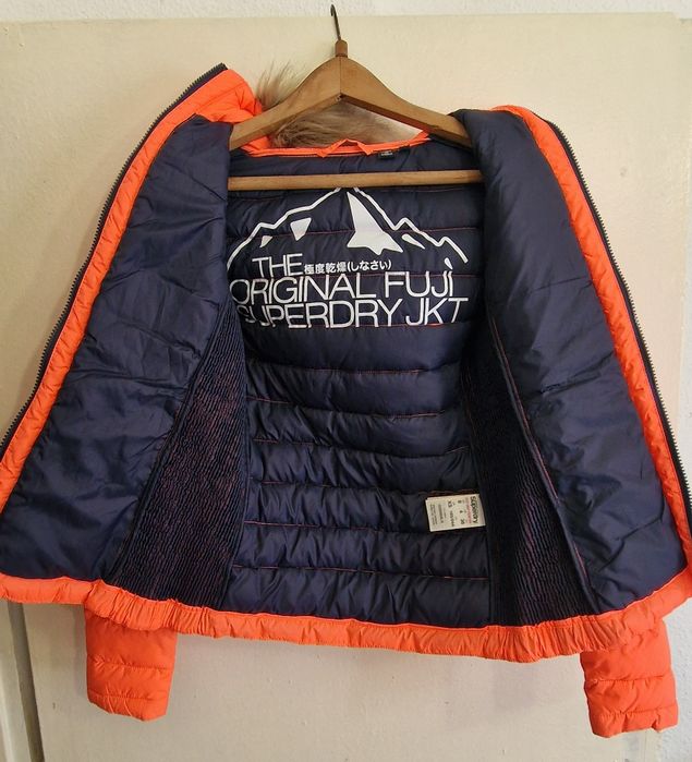Original Superdry Fuji Slim Double Zip в цвят blazing coral.