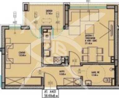 Продава се Двустаен апартамент в Бургас, Славейков - 64 кв.м за 1058 €/кв.м - Снимка #1