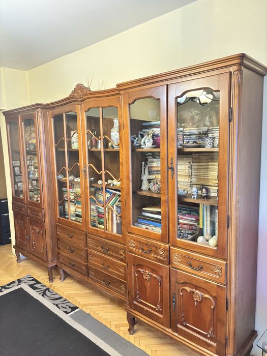 Bibliotecă Lemn Masiv Stejar – Vintage