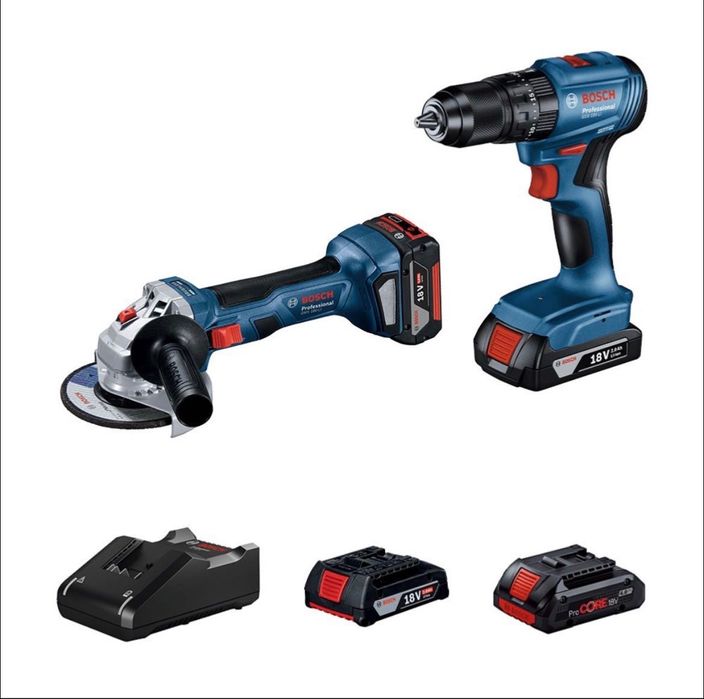 Bosch ъглошлайф и винтоверт комплект