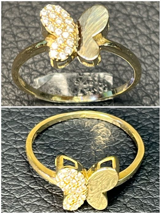 Златен пръстен уникален пеперуда ЧИСТО НОВ Gold prasten zlaten zlato