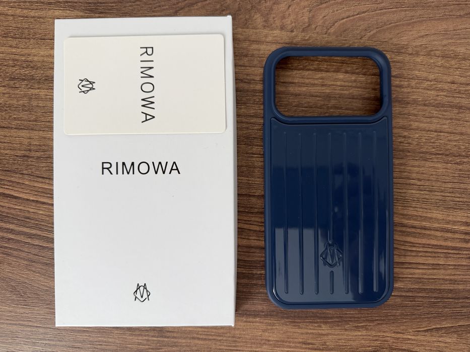 Rimowa iPhone 17 Pro Max Aluminum Case Husa Metalic Albastra Deep Blue