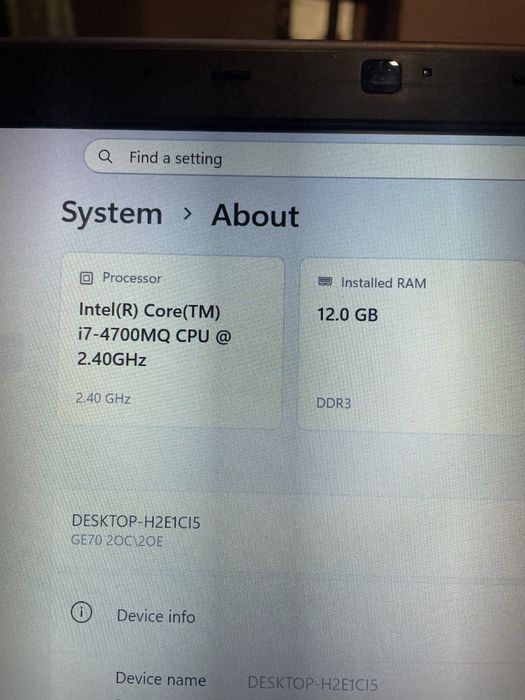 Laptop 17 inch MSI GE70 Gaming Series, i7, GTX, Ssd