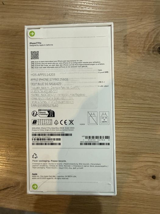 Iphone 17 Pro Deep Blue 256 GB