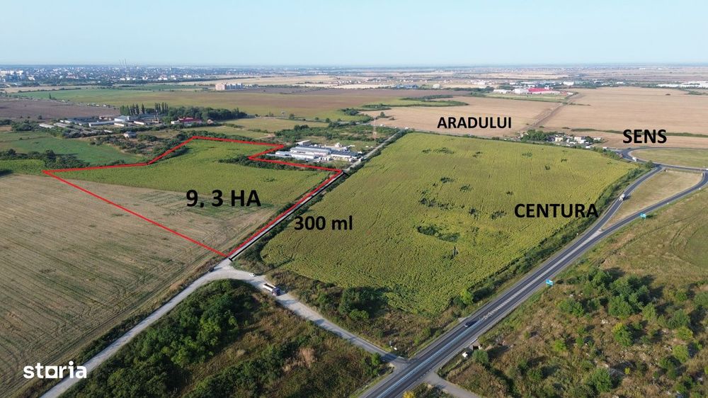 Teren cu PUZ logistic industrial, centura, autostrada,Timisoara NORD