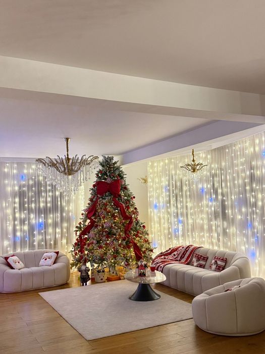 Instalatie perdea 3x3m ploaie leduri FLASH alb cald interconectabile