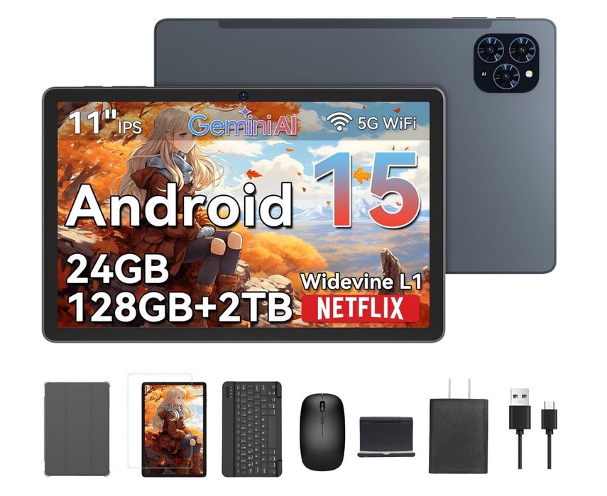 Таблет TABWEE T90 Android 15 с Клавиатура / Калъф - 11″, 24GB + 128GB