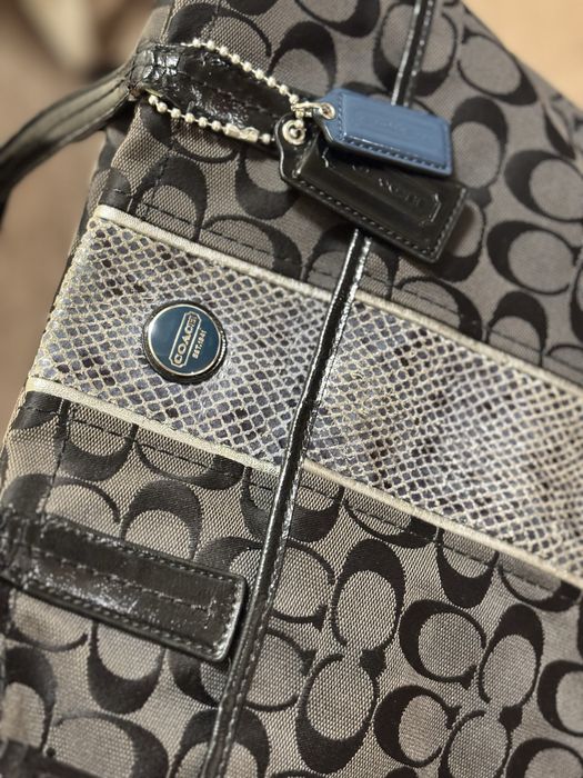Coach Signature Stripe Python Stripe Tote / Shoulder Bag