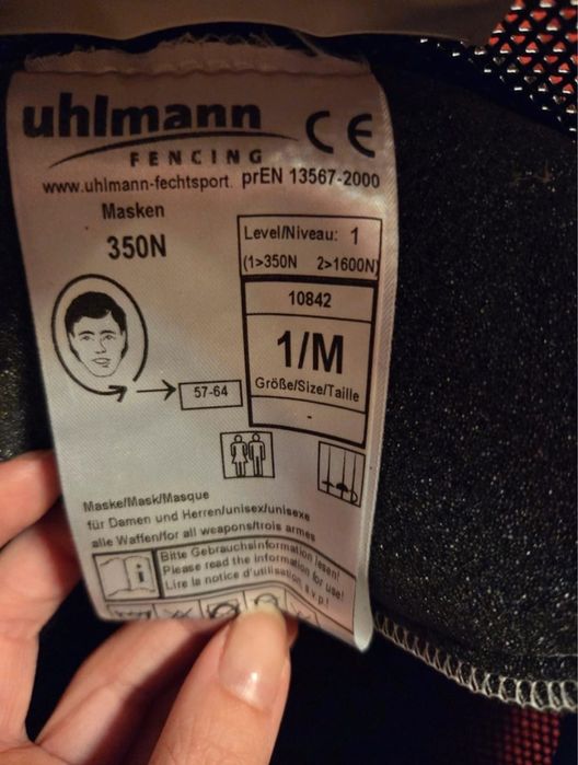 Mască scrimă Uhlmann N-350 adulți – nefolosita