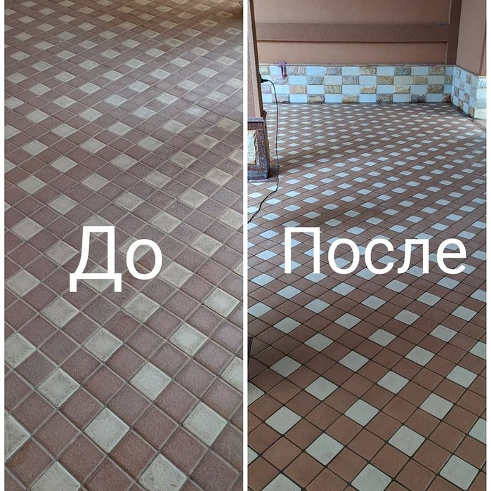 Чистка брусчатки  плитки кафеля напольного покрытия Антон