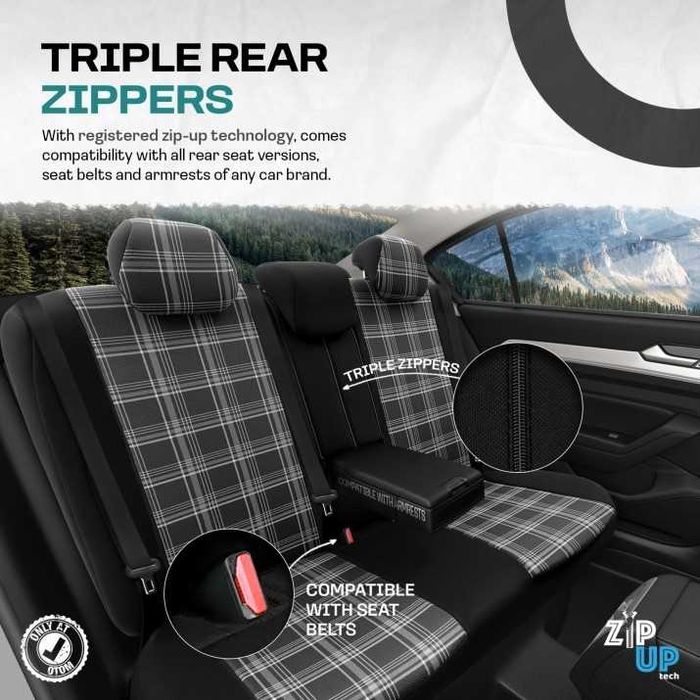 К-т Луксозна Тапицерия Automat-OTOM, Черна с бял шев,GTI SPORTS Design