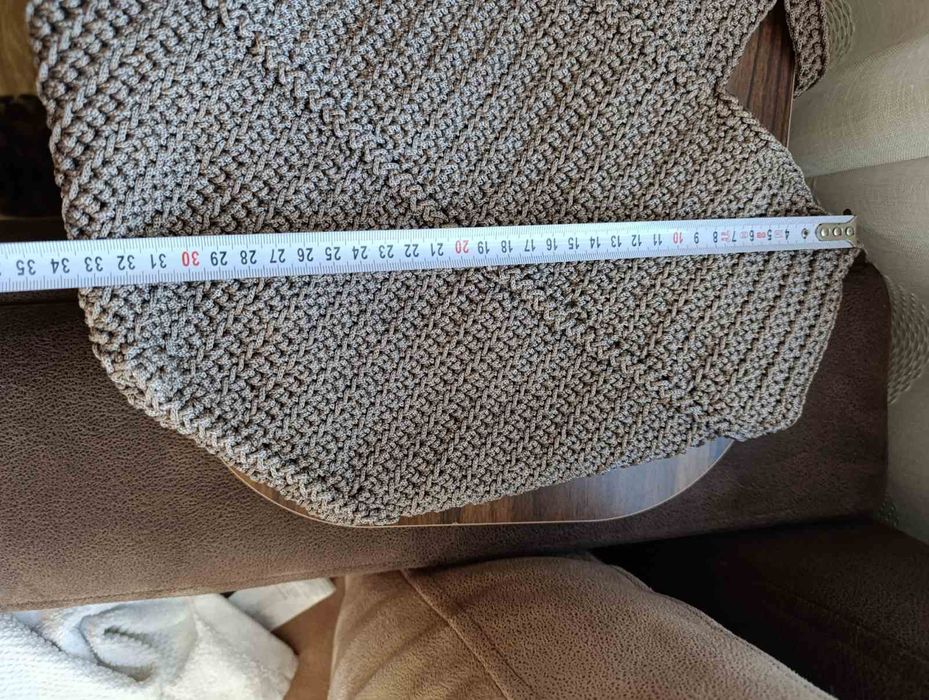 Ръчно плетена чанта, изчистена