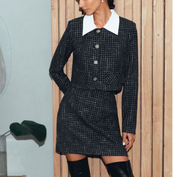 Твидовый костюм XS