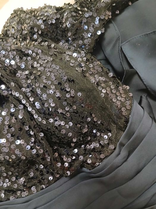 Rochie de seara eDressit S eleganta satin si bumbac cu paiete cu DEFECT