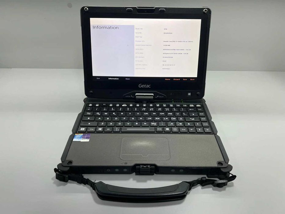Laptop SH GETAC Fully Rugged i5-4300U SSD M2 256Gb+128 ram 12gb touch