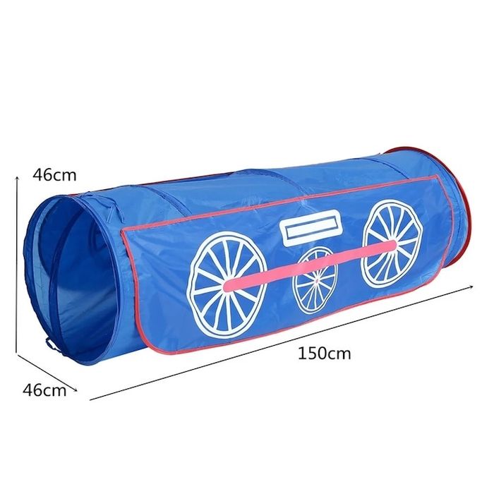 Комплект детска палатка, палатка и тунел, син, 80x80x80см, 46x150см

И