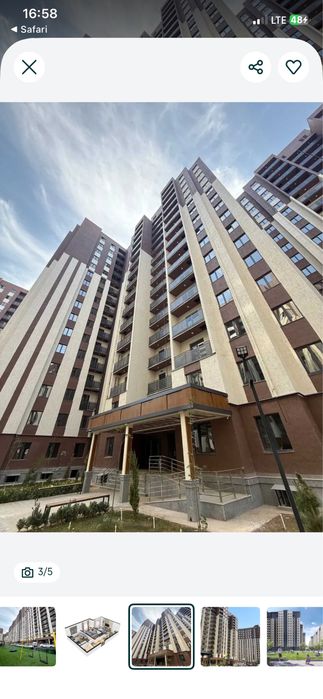 Продается квартира 3/1/16 коробка своя, Новостройка Orikzor Residence