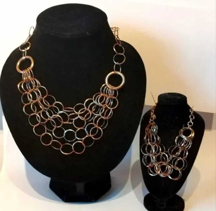 Colier si bratara aur si argint